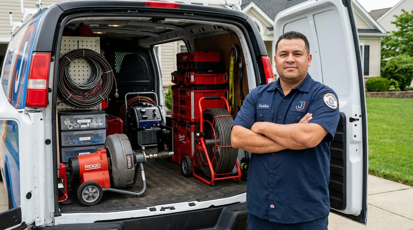 Professional drain cleaning equipment and Johns Plumbing LLC plumber in Newberg