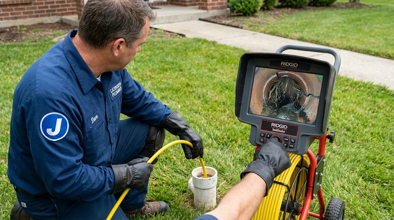 Sewer camera inspection being performed by Johns Plumbing LLC in Newberg